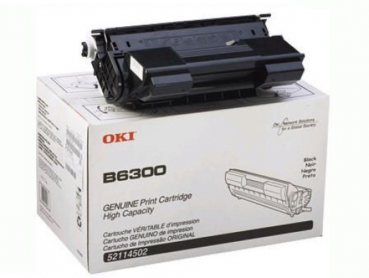 Okidata Genuine B6300 (52114502) OEM High Capacity Black Toner Cartridge, 17000 Page Yield