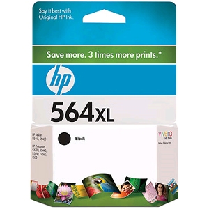 HP Genuine CB321WN (564XL) OEM High Capacity Black Inkjet Cartridge, 550 Page Yield